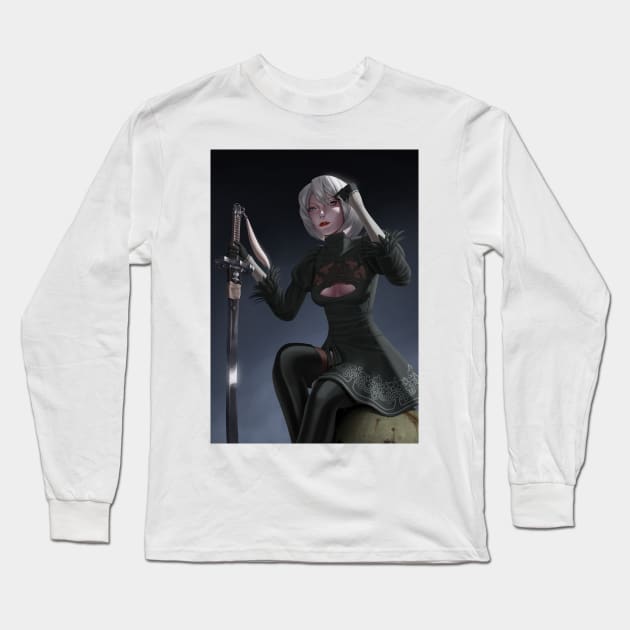 2B (Without Mask) Long Sleeve T-Shirt by gagimas